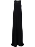 Baja East Round Neck Sleeveless Dress, Women's, Size: 0, Black, Triacetate/polyurethane