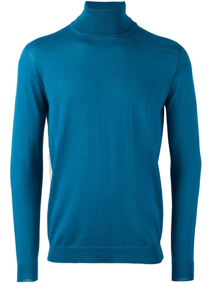 Nuur Roll Neck Jumper, Men's, Size: 52, Blue, Merino