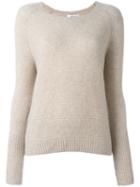 Max Mara Crew Neck Jumper, Women's, Size: Large, Nude/neutrals, Silk/cashmere