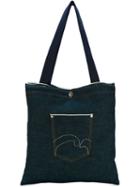 Société Anonyme Selvedge Denim Logo Tote, Adult Unisex, Blue, Cotton