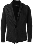 Transit Perforated Blazer Jacket, Men's, Size: S, Black, Lamb Skin/linen/flax/viscose/linen/flax