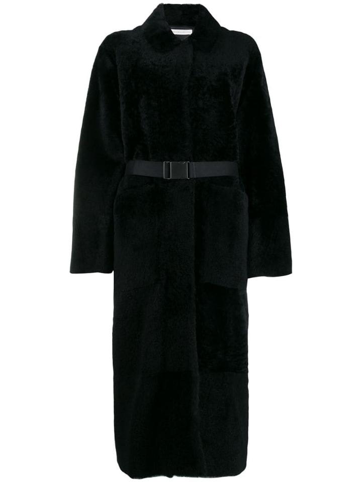 Inès & Maréchal Textured Long-length Coat - Blue
