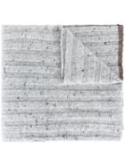 Brunello Cucinelli Ribbed Knit Scarf, Men's, Grey, Polyamide/cashmere/virgin Wool