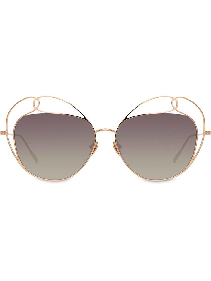 Linda Farrow Harlequin C3 Sunglasses - Gold