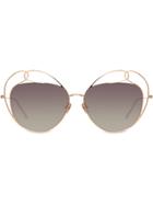 Linda Farrow Harlequin C3 Sunglasses - Gold