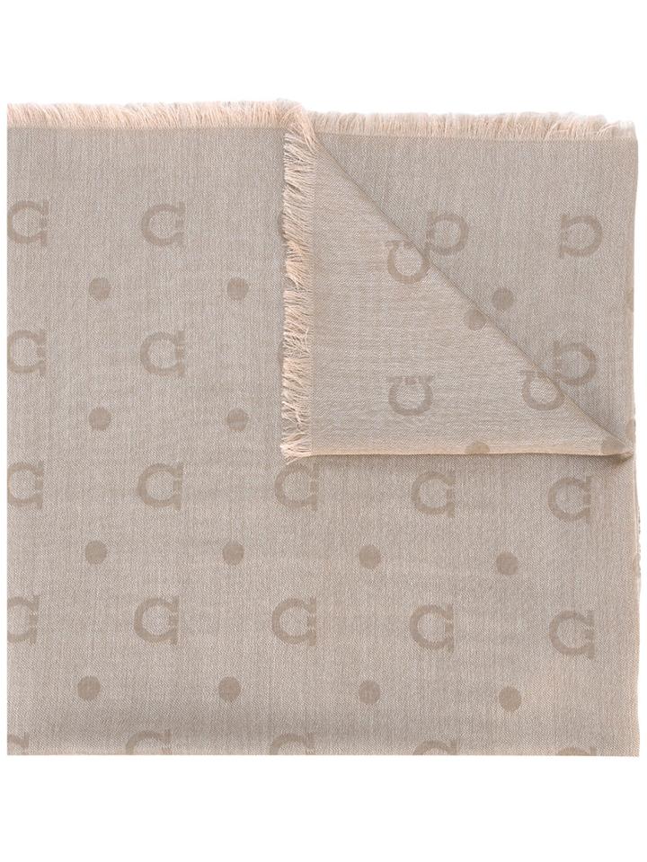 Salvatore Ferragamo Patterned Scarf, Men's, Brown, Virgin Wool/cashmere/silk