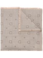 Salvatore Ferragamo Patterned Scarf, Men's, Brown, Virgin Wool/cashmere/silk