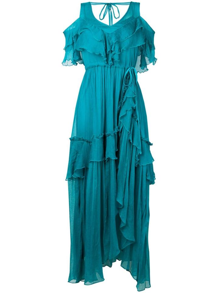 Twin-set Ruffled Maxi Dress - Blue