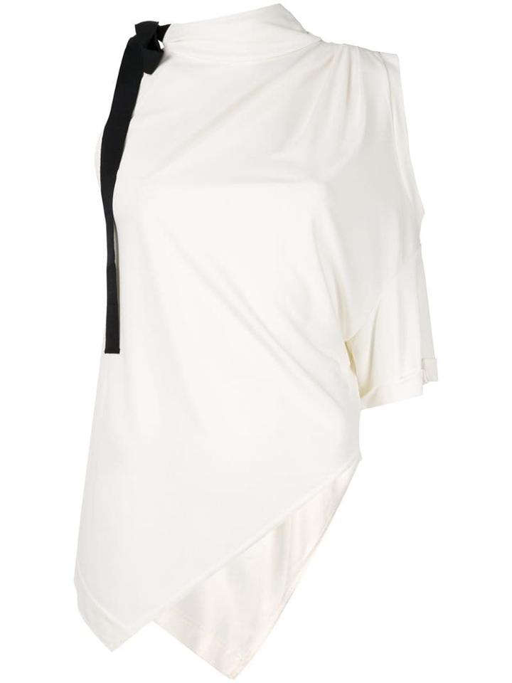 Monse Bow Detail Asymmetric Top - White