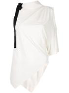 Monse Bow Detail Asymmetric Top - White