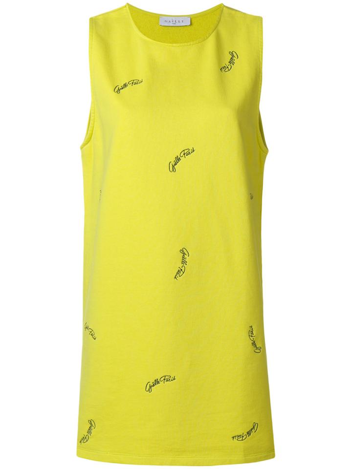Gaelle Bonheur Logo Printed Shift Dress - Green