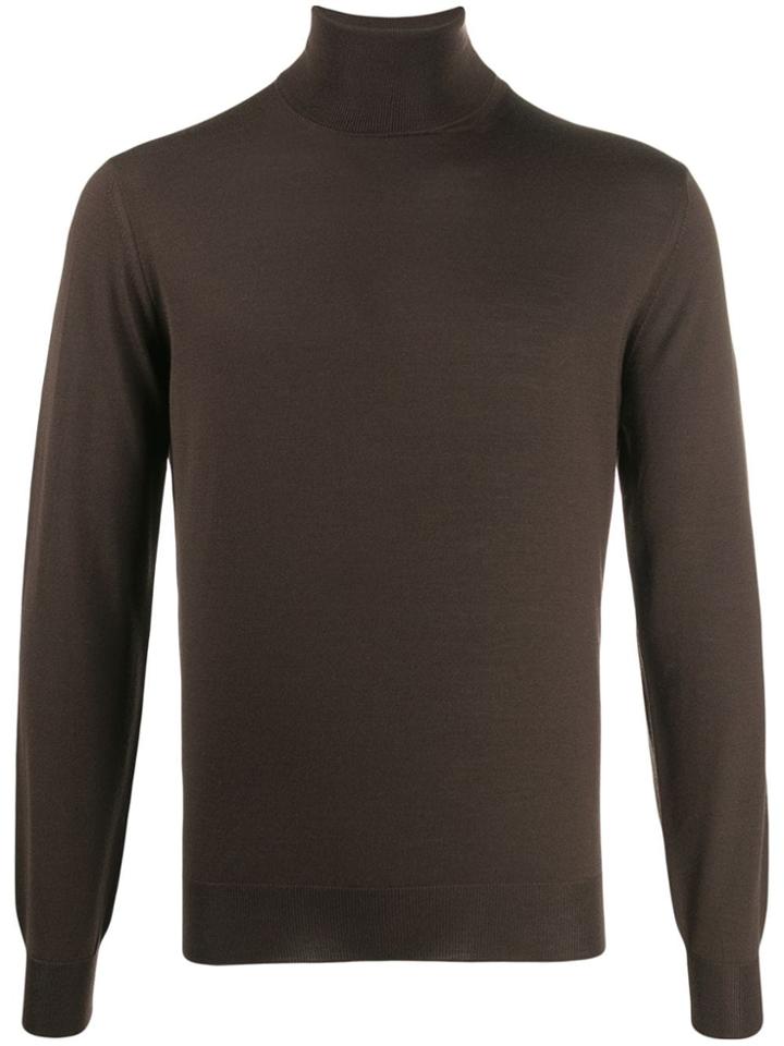 Dell'oglio Ribbed-knit Roll-neck Jumper - Brown