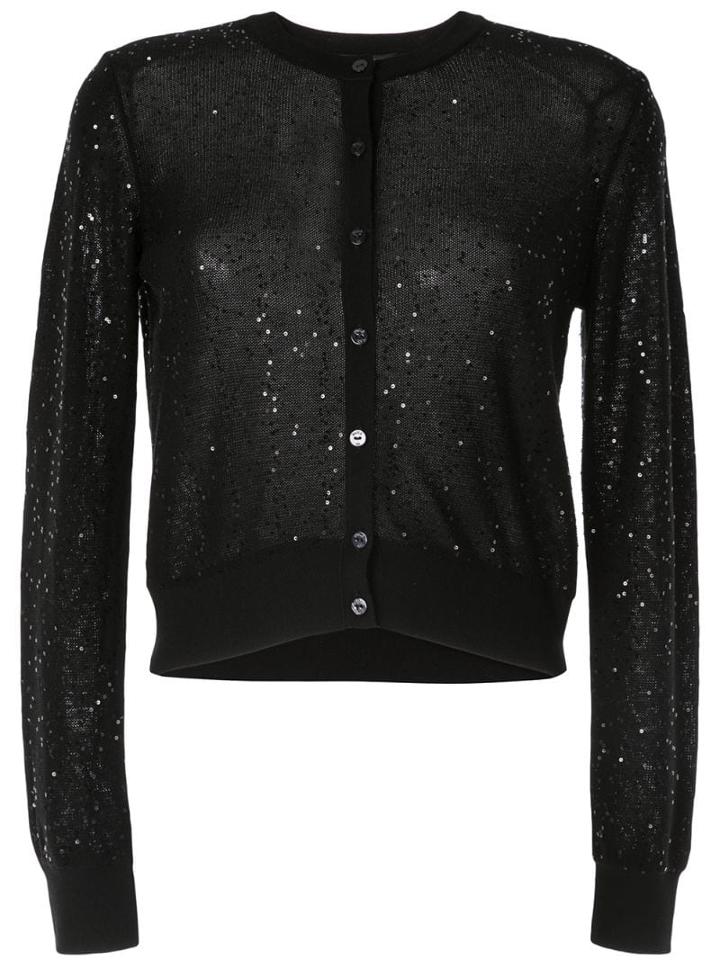 Paule Ka Embroidered Fitted Cardigan - Black