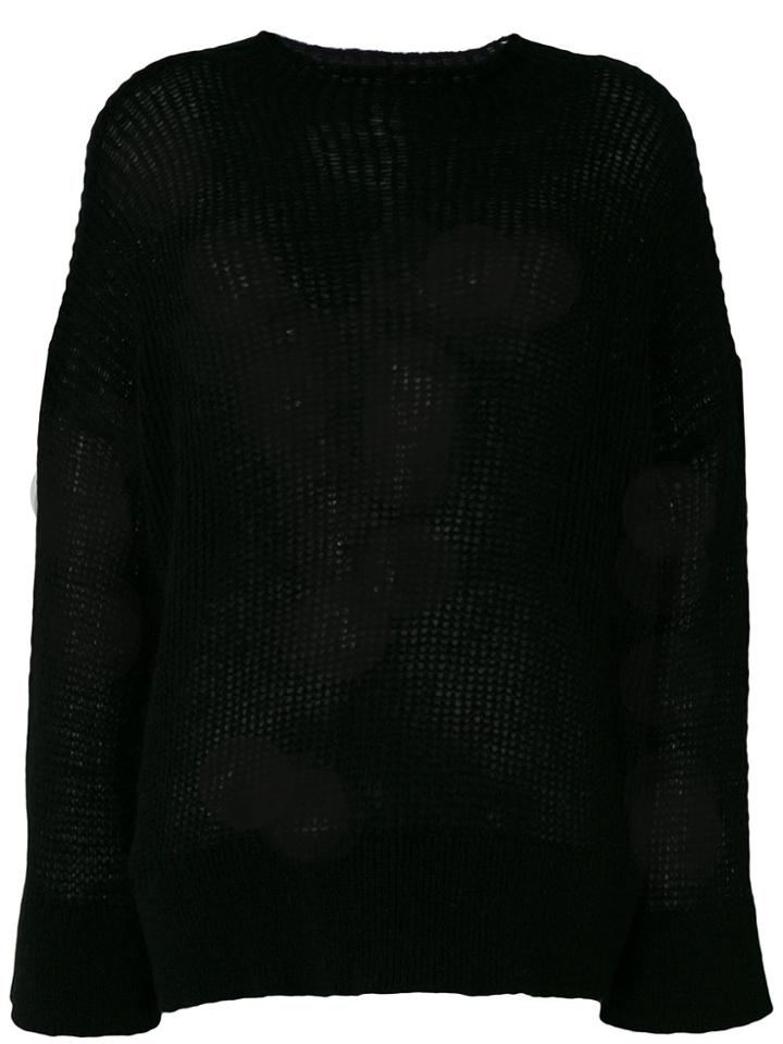 8pm High-neck Ribbed Pullover - Black
