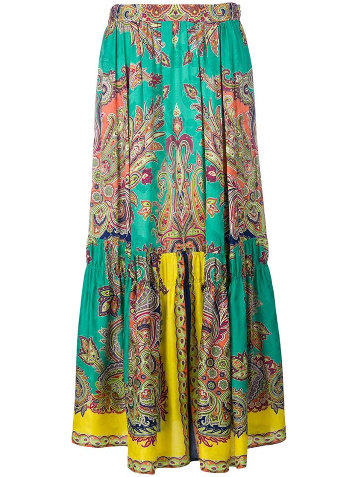 Etro Paisley Print Skirt - Green