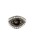 Alexander Mcqueen Eye Ring, Women's, Size: 46, Metallic