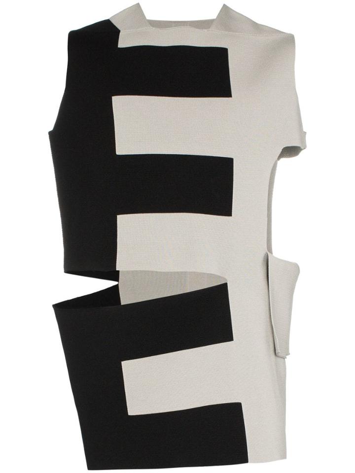 Rick Owens Sleeveless Cutout Silk Top - Black