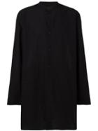 Helmut Lang Mandarin Neck Oversized Shirt, Men's, Size: Small, Black, Cotton