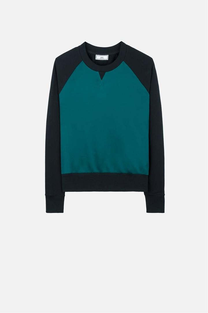Ami Alexandre Mattiussi Oversized Crew Neck Sweatshirt, Men's, Size: Xs, Black, Cotton/polyamide/acrylic