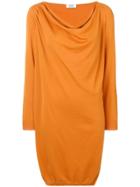 Moschino Vintage Cowl Neck Ruched Dress - Orange