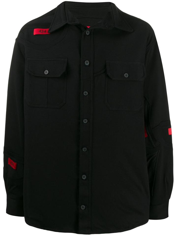 424 Logo Shirt Jacket - Black