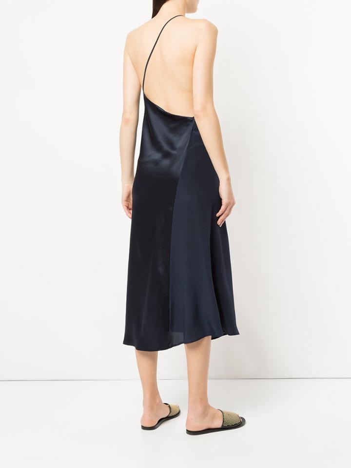 Kacey Devlin One Shoulder Midi Dress - Blue