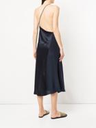 Kacey Devlin One Shoulder Midi Dress - Blue