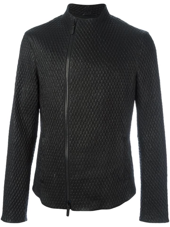 Giorgio Armani 3d Effect Biker Jacket