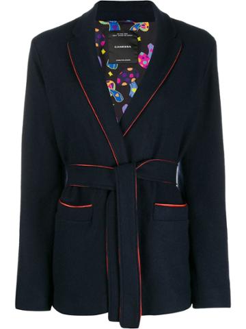 Canessa Short Belted Waist Jacket - Blue