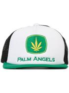Palm Angels Logo Cap, Men's, Green, Cotton/polyester