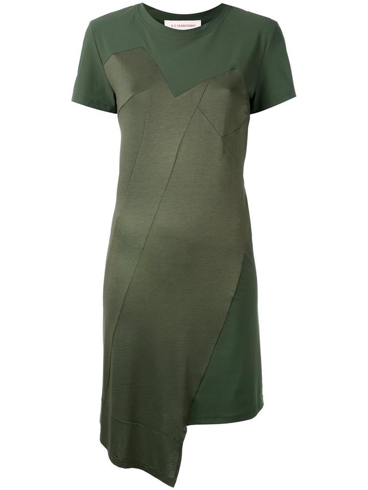 A.f.vandevorst - Asymmetric Hem Dress - Women - Spandex/elastane/viscose - 38, Green, Spandex/elastane/viscose