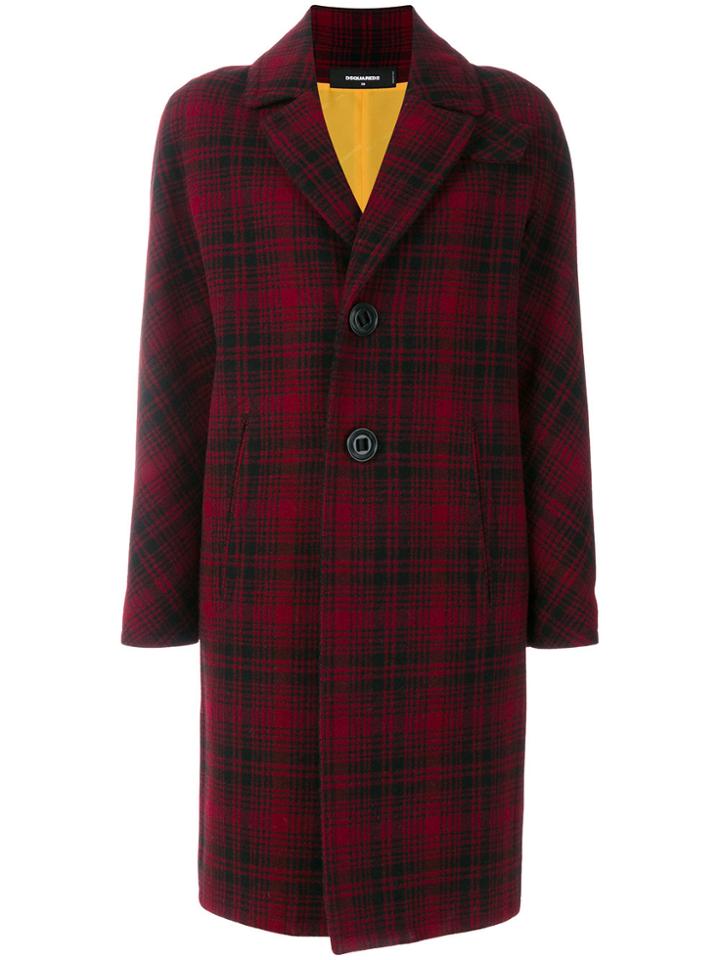 Dsquared2 Checked Single Breasted Coat