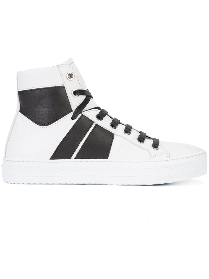 Amiri Stripe Panel Hi Tops - White