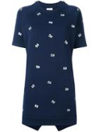 Zoe Karssen Eyes Print Dress, Women's, Size: Medium, Blue, Cotton/polyester