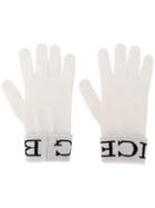 Iceberg Logo Gloves - White