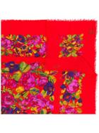 Gucci Floral Print Scarf - Red