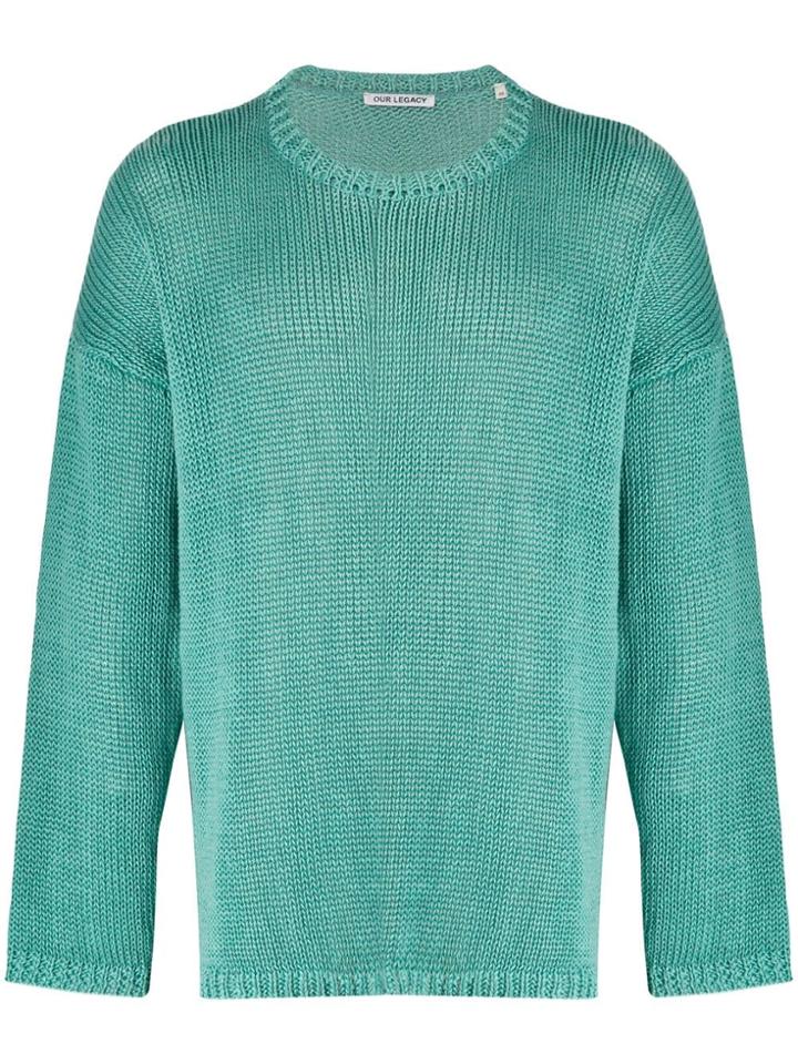 Our Legacy Oversized Knitted Jumper - Green