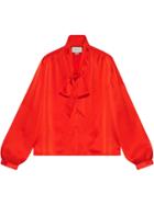 Gucci Oversize Silk Shirt - Red
