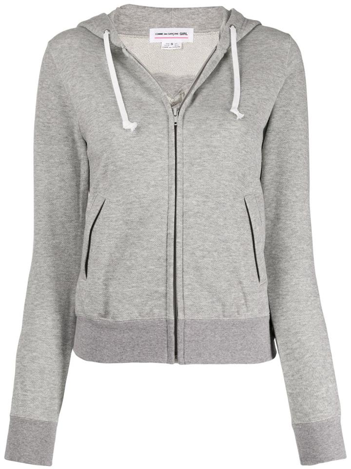 Comme Des Garçons Girl Cut-out Heart Fitted Hoodie - Grey
