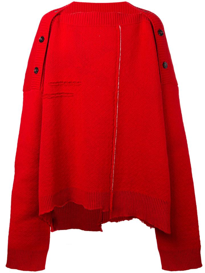 Raf Simons Oversized Asymmetric Jumper - Red