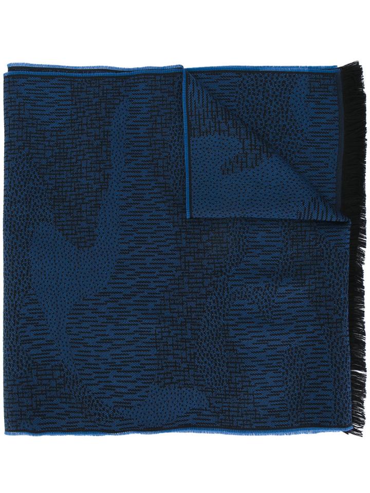 Furla Printed Scarf, Adult Unisex, Blue, Wool
