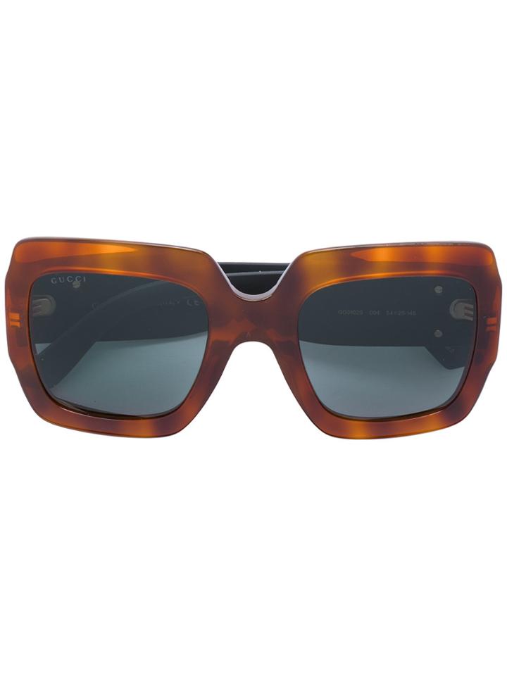 Gucci Eyewear Square Frame Sunglasses - Metallic