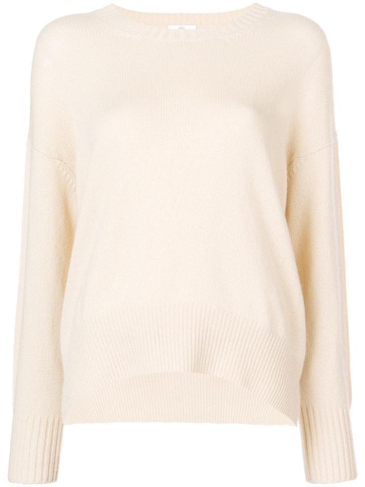 Allude Curved Hem Sweater - Nude & Neutrals