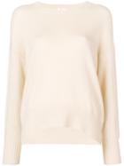 Allude Curved Hem Sweater - Nude & Neutrals
