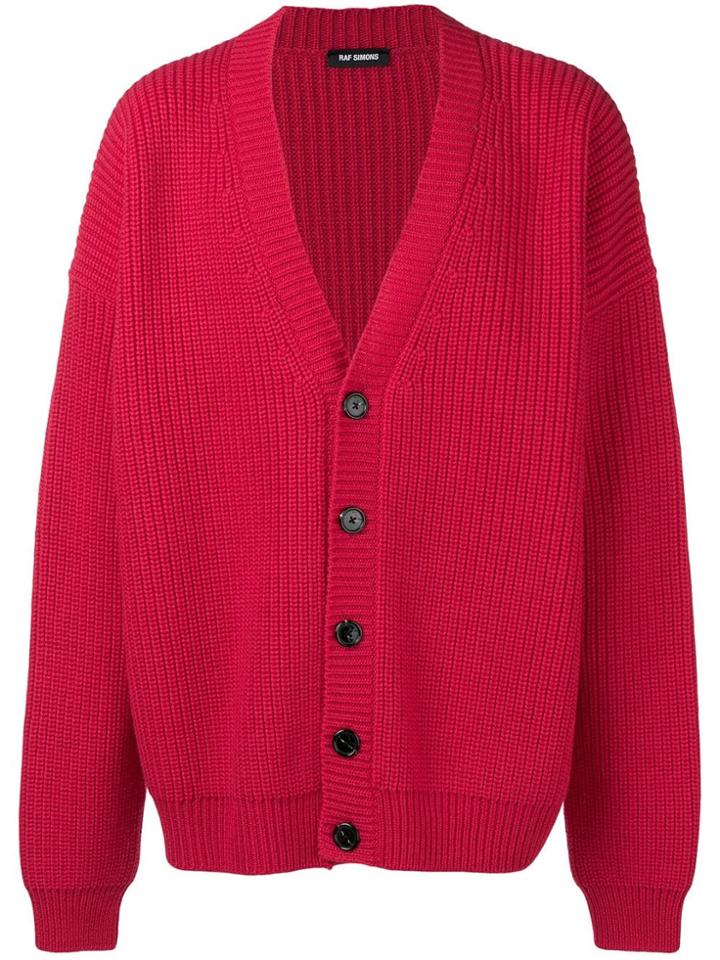 Raf Simons Deep V-neck Cardigan - Pink