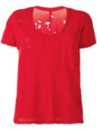 Unravel Project Distressed T-shirt - Red
