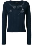 Ermanno Scervino Lace-detail Fitted Sweater - Blue