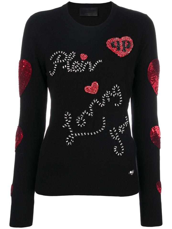 Philipp Plein Embellished Top - Black