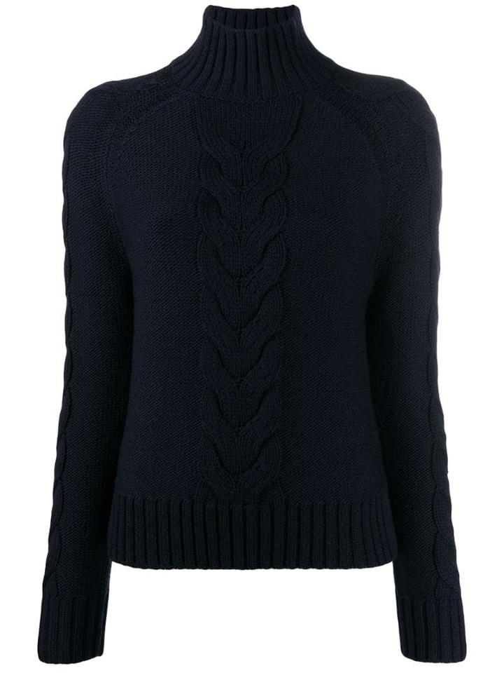Joseph High Neck Chunky Knit Jumper - Blue