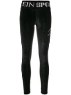 Plein Sport Embellished Logo Leggings - Black